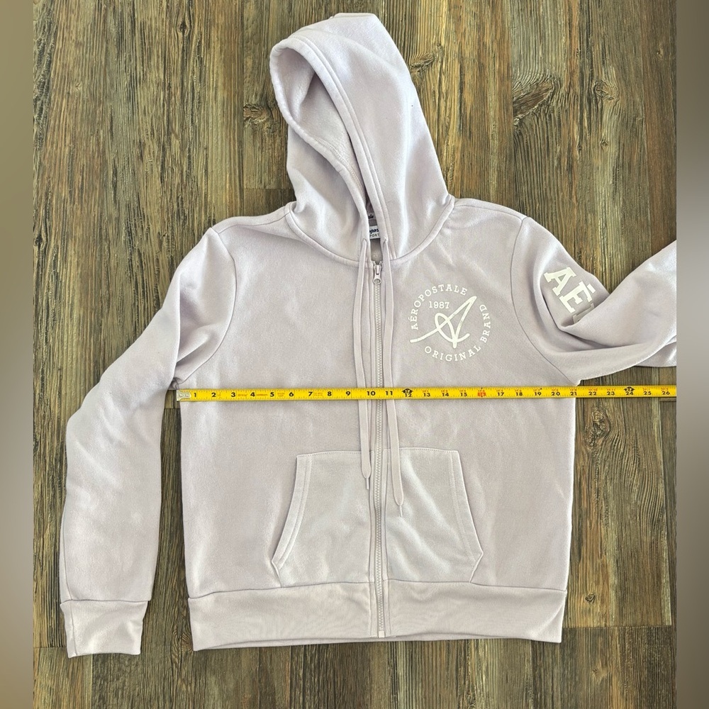 Aeropostale Sport Hoodie Womens Juniors XL Full Zip Lt Purple Hooded Sweatshirt - Picture 8 of 12